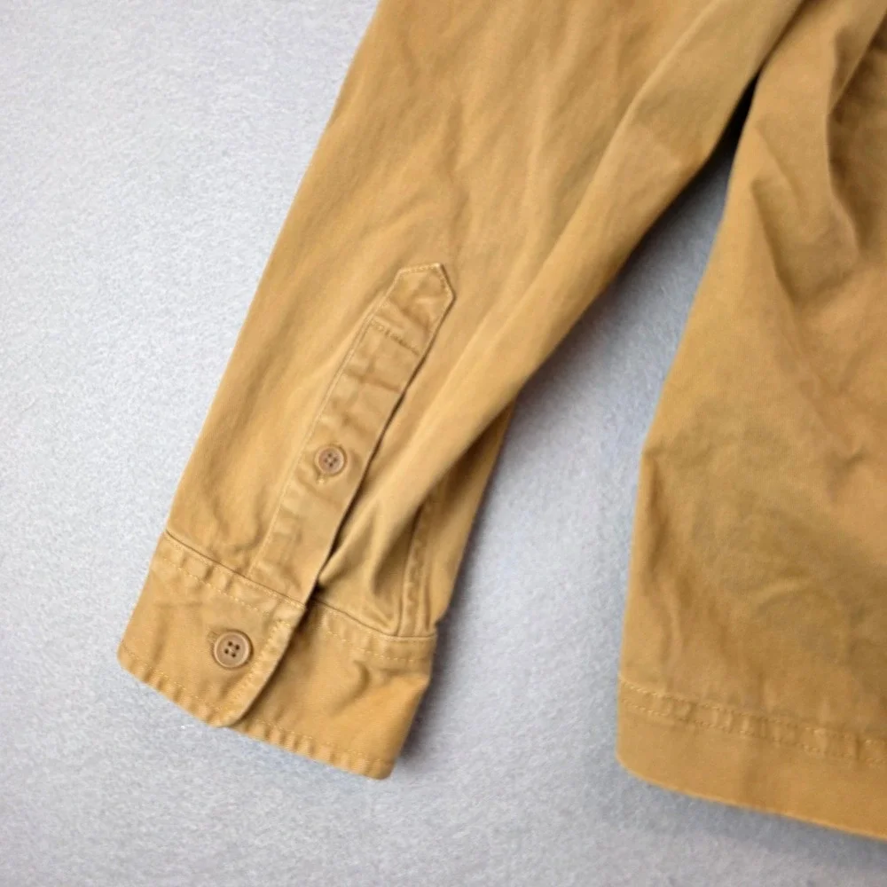 United By Blue Impact Collection Tan Button Down Shirt Jacket Organic Workwear L
